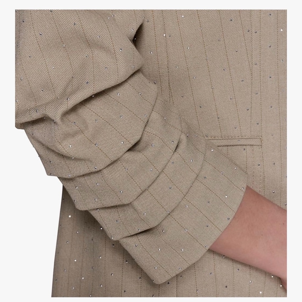 Karl Lagerfeld Beige Pinstripe Jacket - Picture 8 of 9